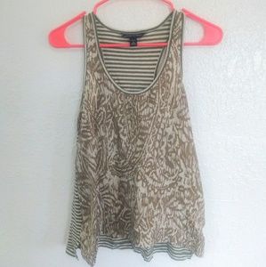 [ BANANA REPUBLIC silk front striped back tank ]